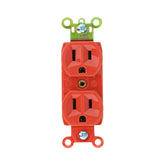 Contacto Doble Aterrizado Naranja Sanelec, con Soporte de Metal, 15A 127V | SE342980