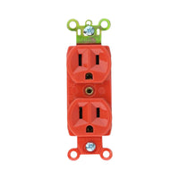 Contacto Doble Aterrizado Naranja Sanelec, con Soporte de Metal, 15A 127V | SE342980
