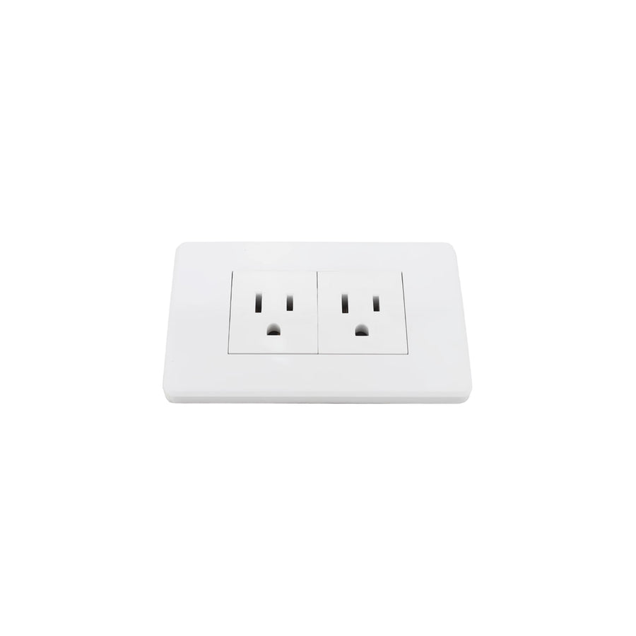 Contacto Argos Doble con Placa 15A 127V Color Blanco 36 mm