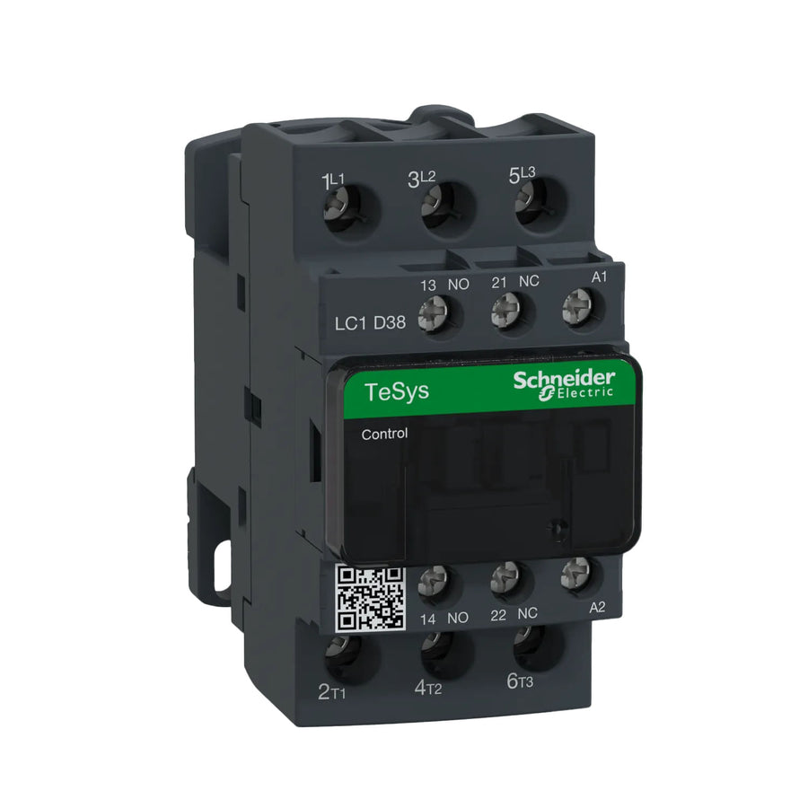 Contactor Schneider Electric TeSys D LC1D38F7, 3 Polos, 38A, 20 HP, Bobina 110V CA.
