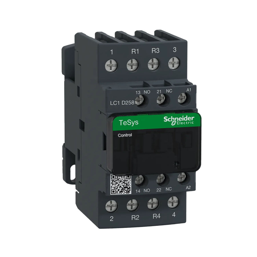 Contactor Schneider Electric TeSys D LC1D258F7, 4 Polos (2NA + 2NC), 40A, Bobina 110V CA.