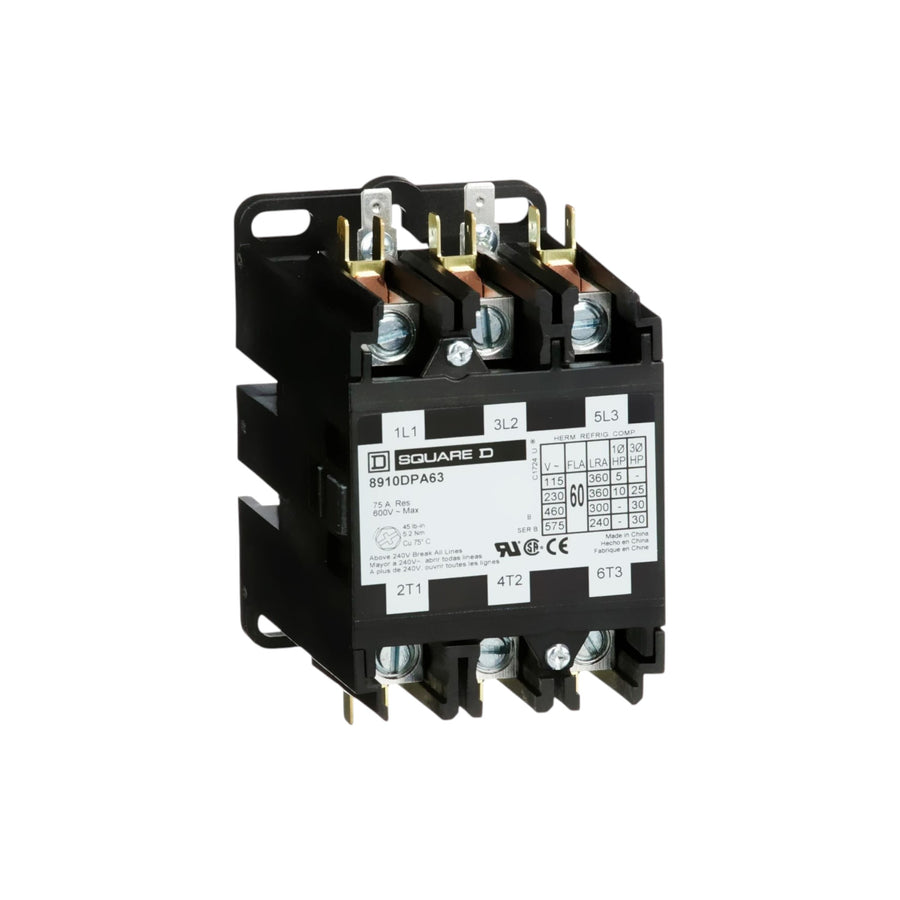 Contactor magnético de propósito definido 60A 3P 30HP trifásico 220VCA