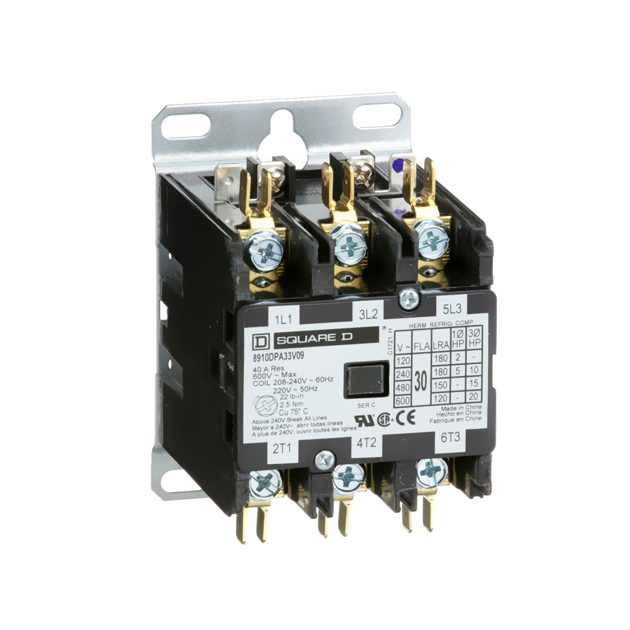 Contactor Magnético de Propósito Definido Square D 30A 3P 20HP 220Vca