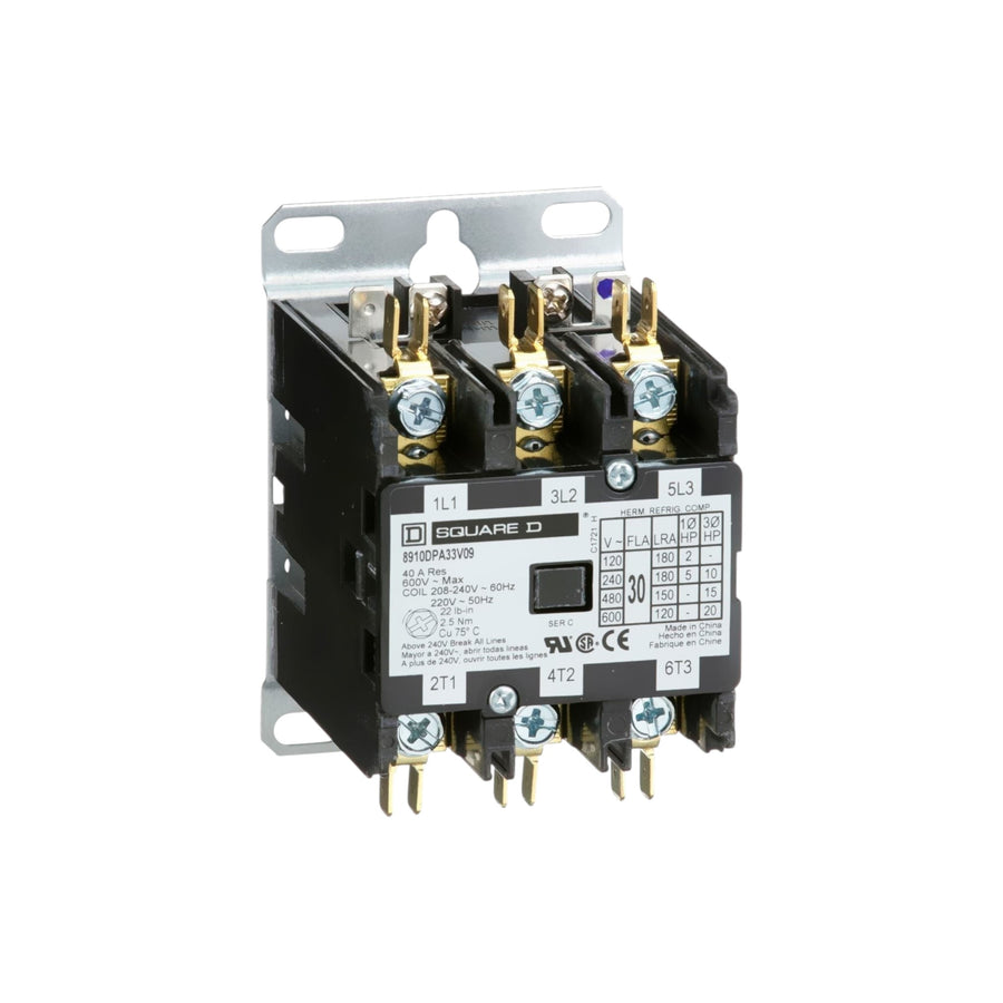 Contactor Magnético de Propósito Definido Square D 30A 3P 20HP 220Vca