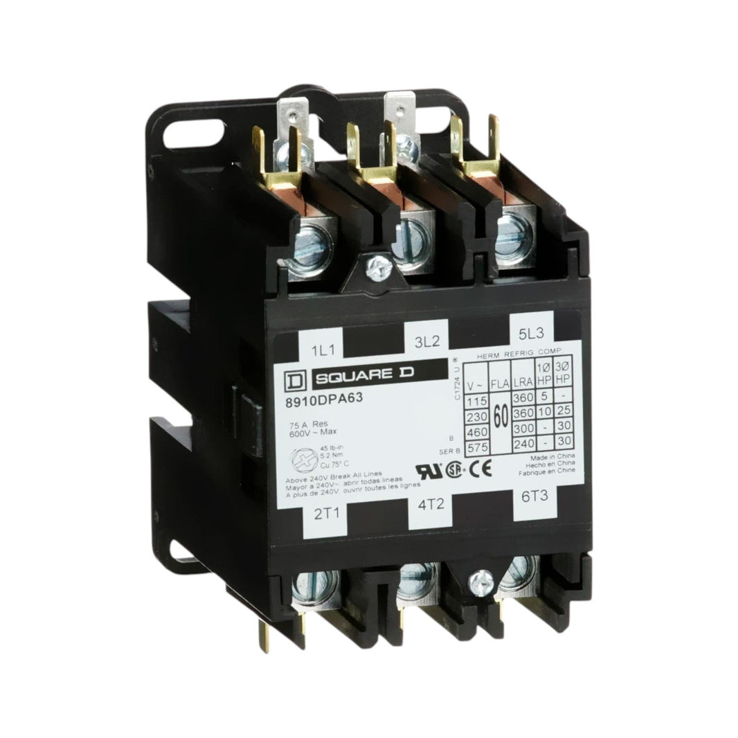 Contactor magnético de propósito definido 60A 3P 30HP trifásico 220VCA
