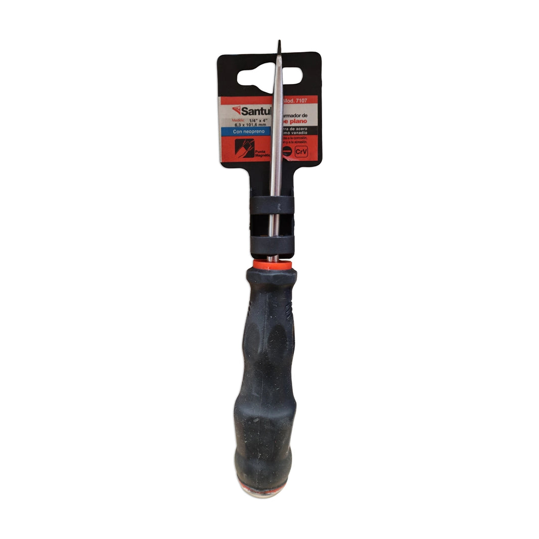 Desarmador de Golpe Plano de 1/4 Pulgada x 6' con Punta Magnética Santul