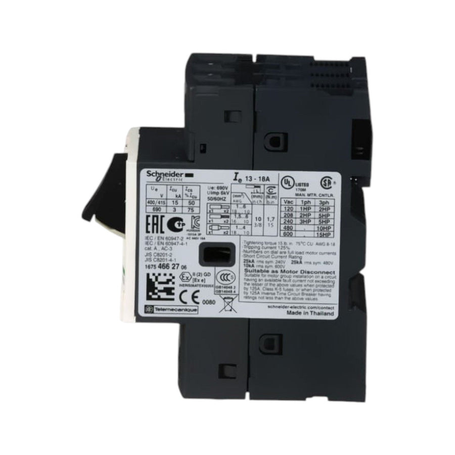 Disyuntor Termomagnético Schneider Electric TeSys Deca 3 Polos 13-18 A GV2ME20 - imagen 4