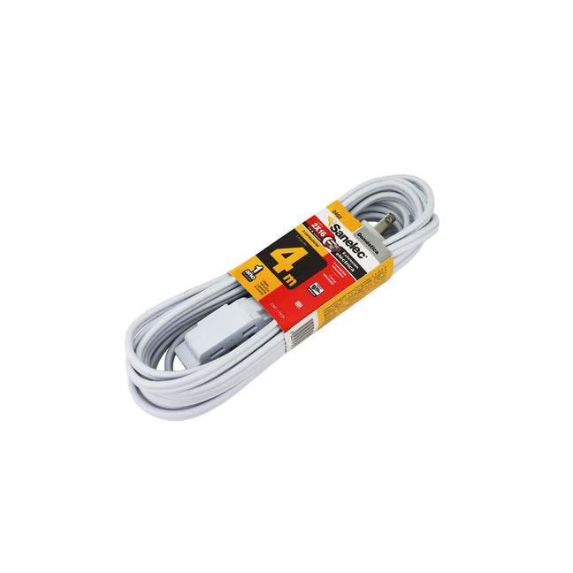 Extensión Doméstica Sanelec 4m Blanca 2x16 AWG SE324023