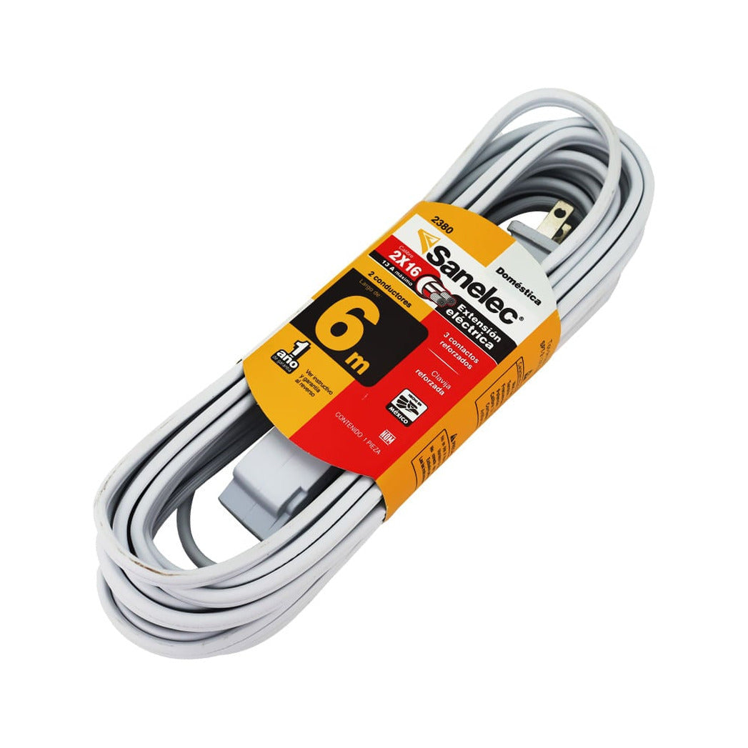 Extensión Doméstica Sanelec, 6 m, Blanca | SE323804