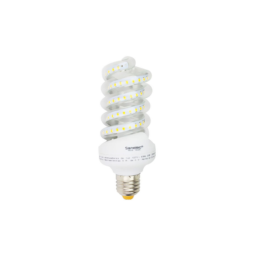 Foco Espiral LED Sanelec, Luz Cálida 2700K, Base E27, 20W, | SE316257