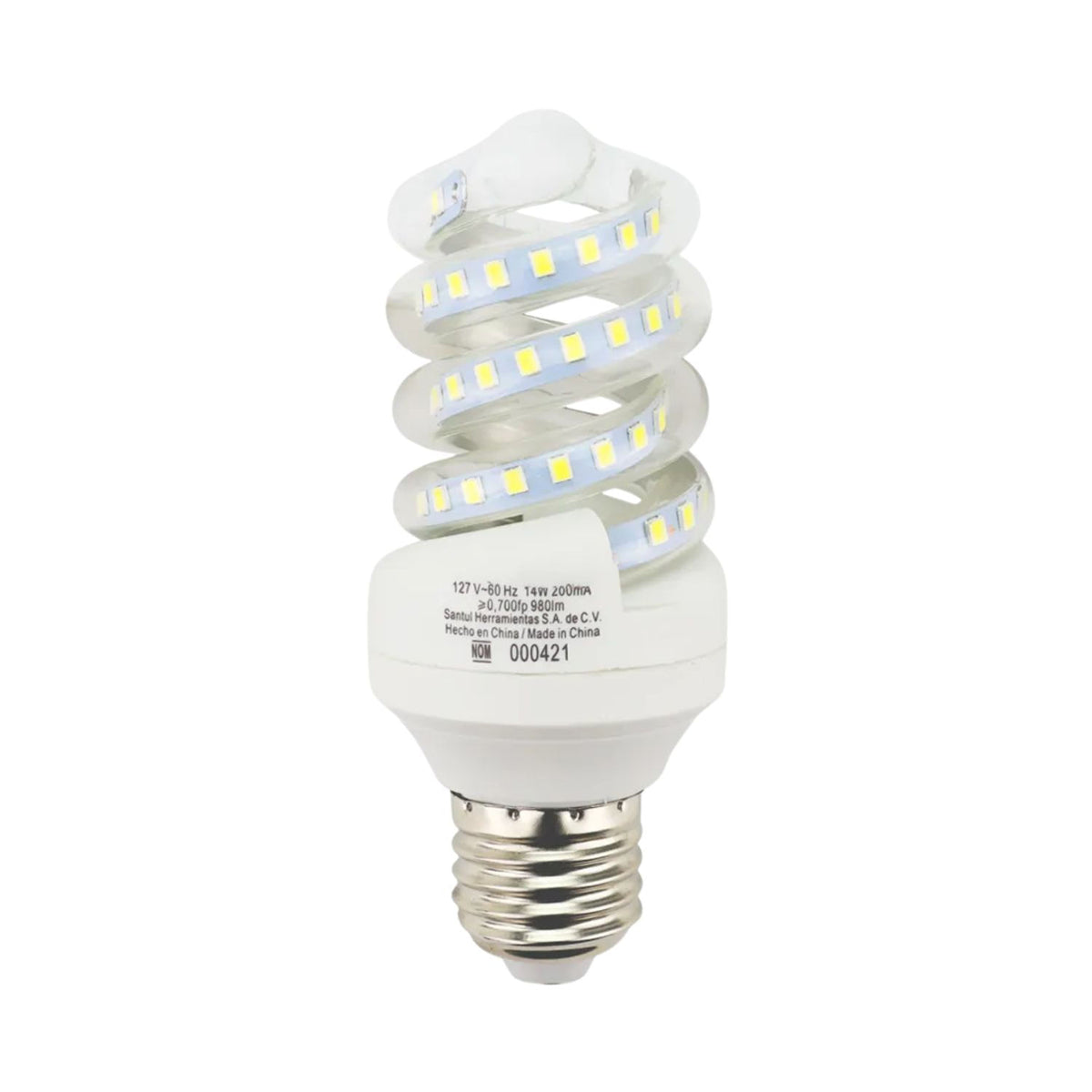 Foco Espiral LED Sanelec, Luz Fría 6500K, Base E27, 14W, | SE316462 - imagen 2