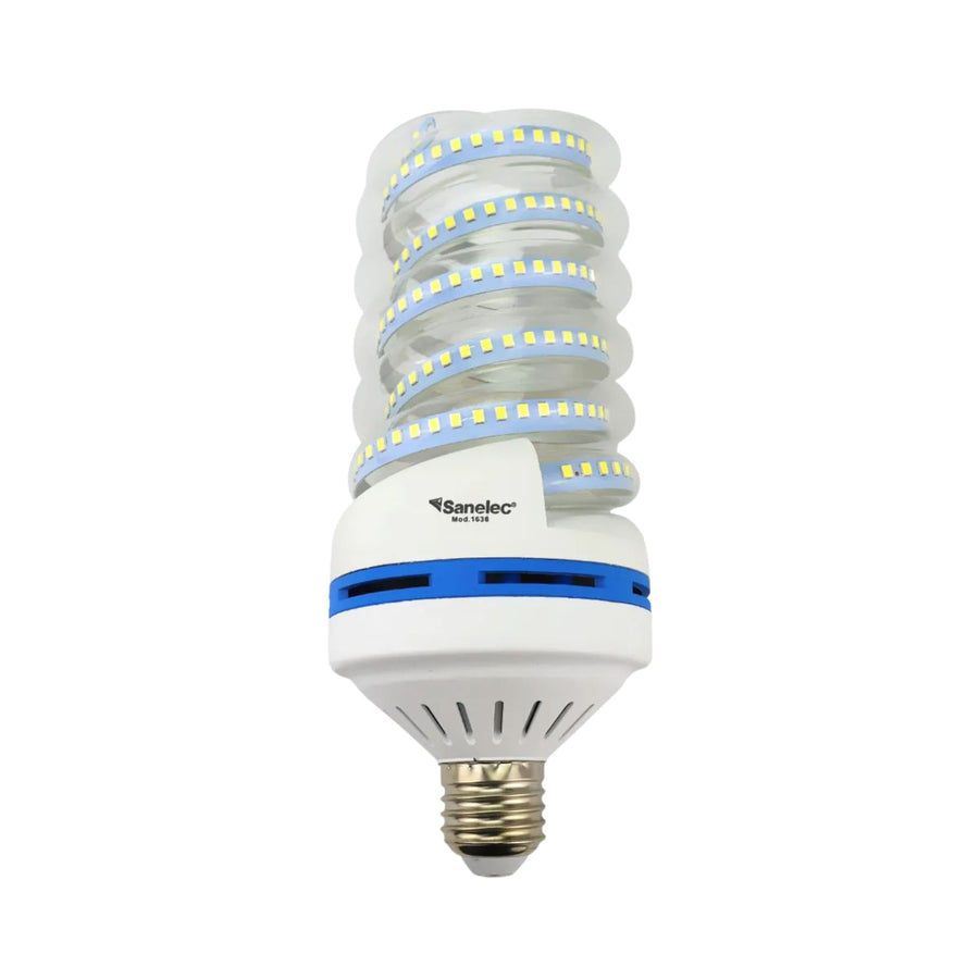 Foco Espiral LED Sanelec, Luz Fría 6500K, Base E27, 40W, | SE316363