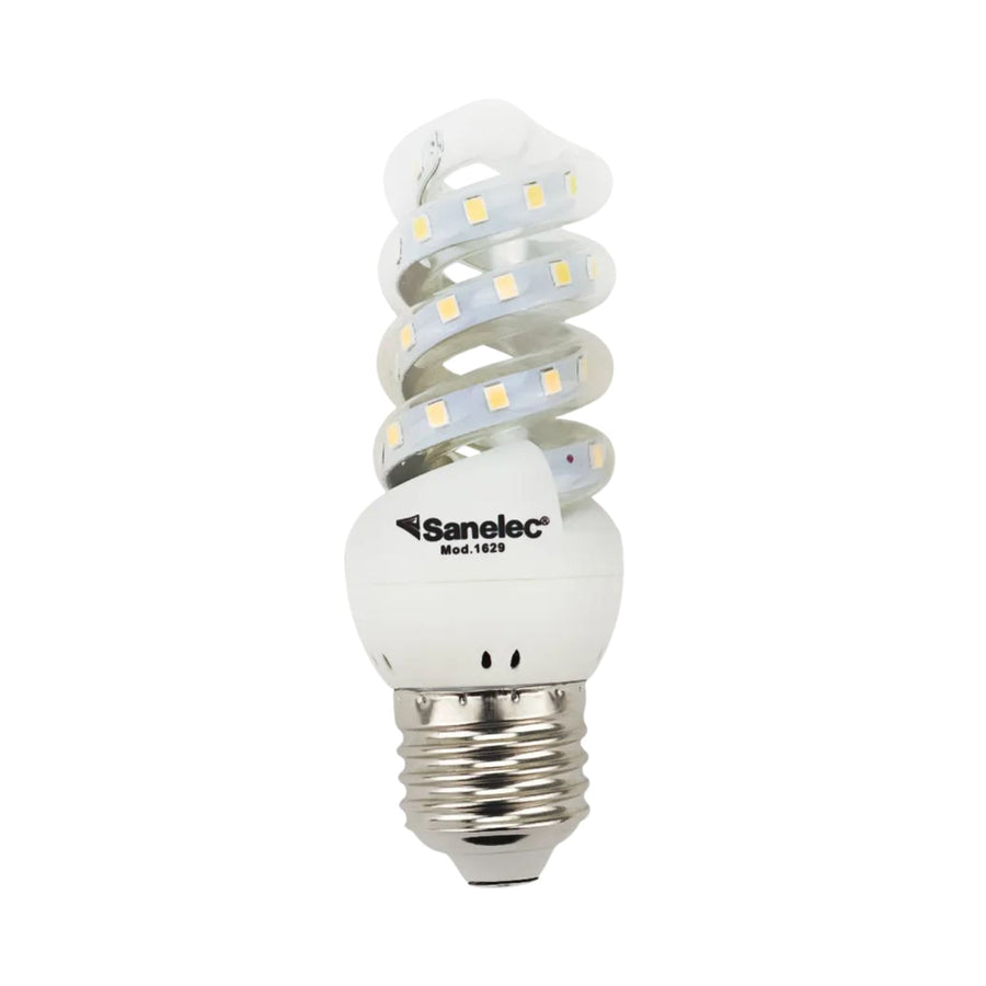 Foco Espiral LED Sanelec, Luz Cálida 2700K, Base E27, 6W, | SE316295