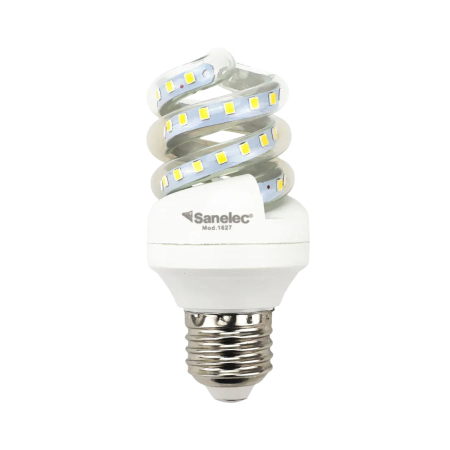 Foco Espiral LED Sanelec, Luz Cálida 2700K, Base E27, | SE316271