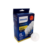 Foco LED Philips Essential, 8W (Equivale a 60W), Luz Blanca Cálida, Base E27, Paquete de 4 - imagen 2