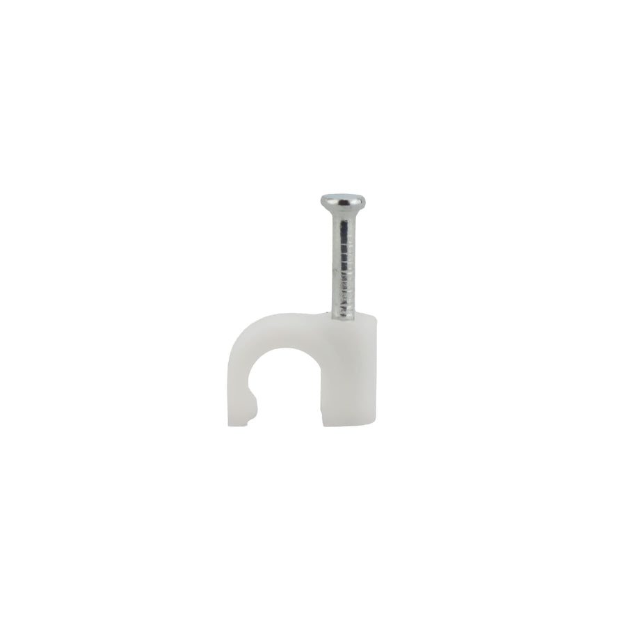 Grapa Curva Argos para Cable de 6 mm, con Clavo de Acero Integrado