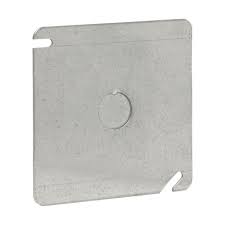 Tapa Plana de Acero Crouse Hinds 4x4 con K.O. de 1/2 pulg