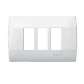 Placa Schneider Electric de 3 Módulos, Línea Duna, Color Blanco