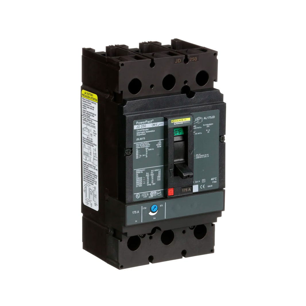 Interruptor de Caja Moldeada Schneider Electric PowerPacT JDL36175, 3 Polos, 175A, 600V, 14kA