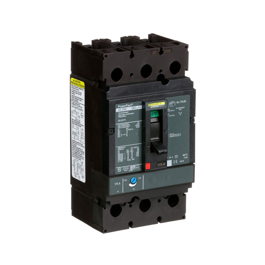 Interruptor de Caja Moldeada Schneider Electric PowerPacT JDL36175, 3 Polos, 175A, 600V, 14kA
