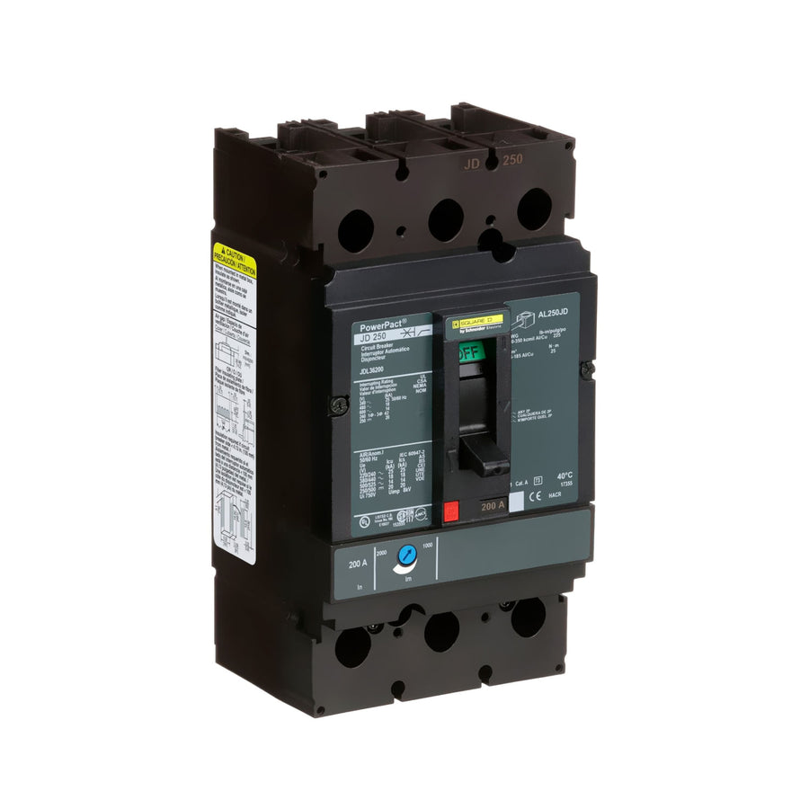 Interruptor de Caja Moldeada Schneider Electric PowerPacT JDL36200, 3 Polos, 200A, 600V, 14kA