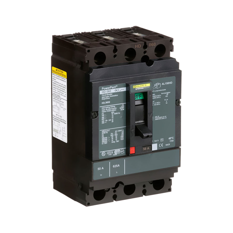 Interruptor Schneider PowerPact H 3 Polos 50A 600V