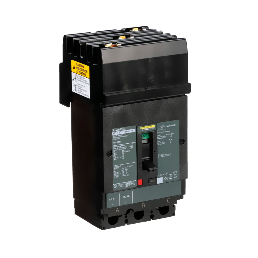 Interruptor de Caja Moldeada Schneider Electric PowerPacT H 80A 3P 600V HDA36080