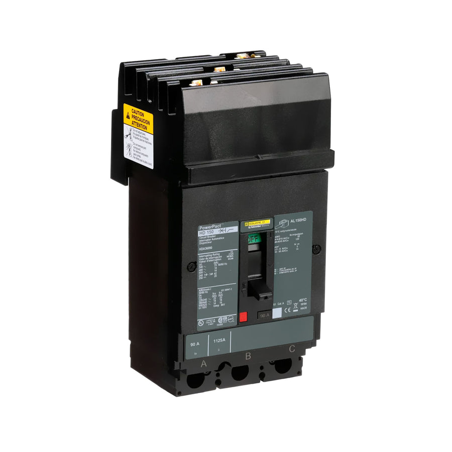 Interruptor de Caja Moldeada Schneider Electric PowerPacT HDA36090, 3 Polos, 90A, 600V, 14kA