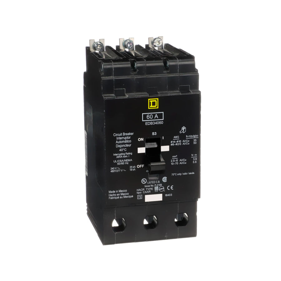 Interruptor Termomagnético Schneider Electric, Marco E, 3 Polos, 60A, 480/277Vca, 18-25kA
