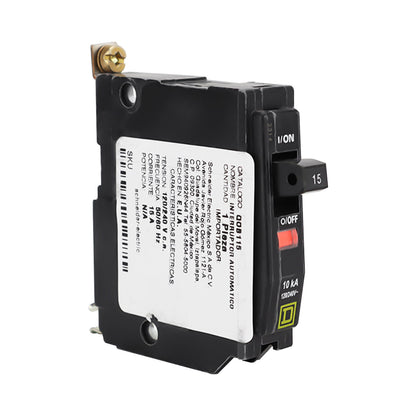 Interruptor Termomagnético Schneider Electric Square D QOB 1 Polo 15A 10kA 120/240V Atornillable QOB115 - imagen 2