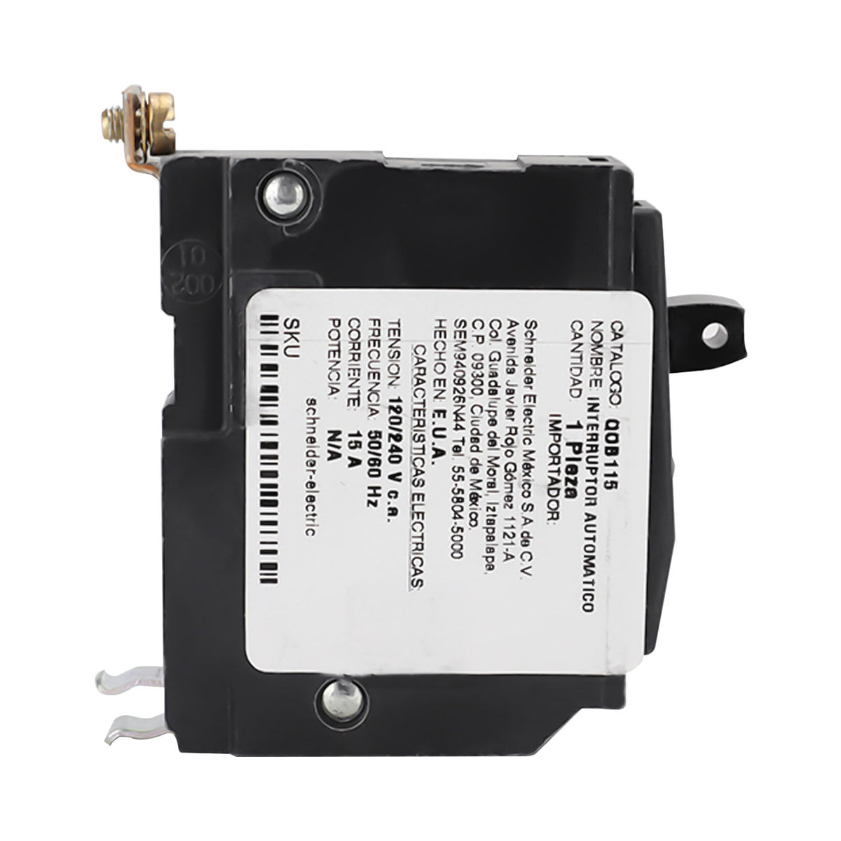 Interruptor Termomagnético Schneider Electric Square D QOB 1 Polo 15A 10kA 120/240V Atornillable QOB115 - imagen 4