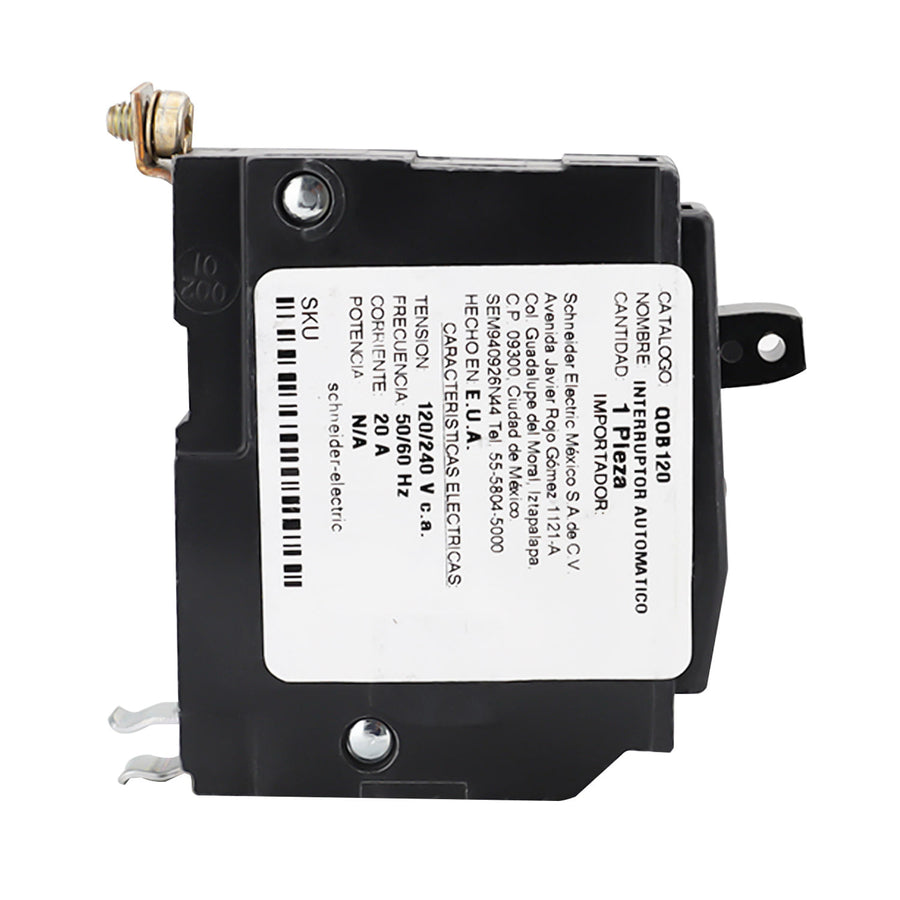Interruptor Termomagnético Square D QOB 1 Polo 20A Atornillable 10kA 120/240V QOB120 - imagen 4