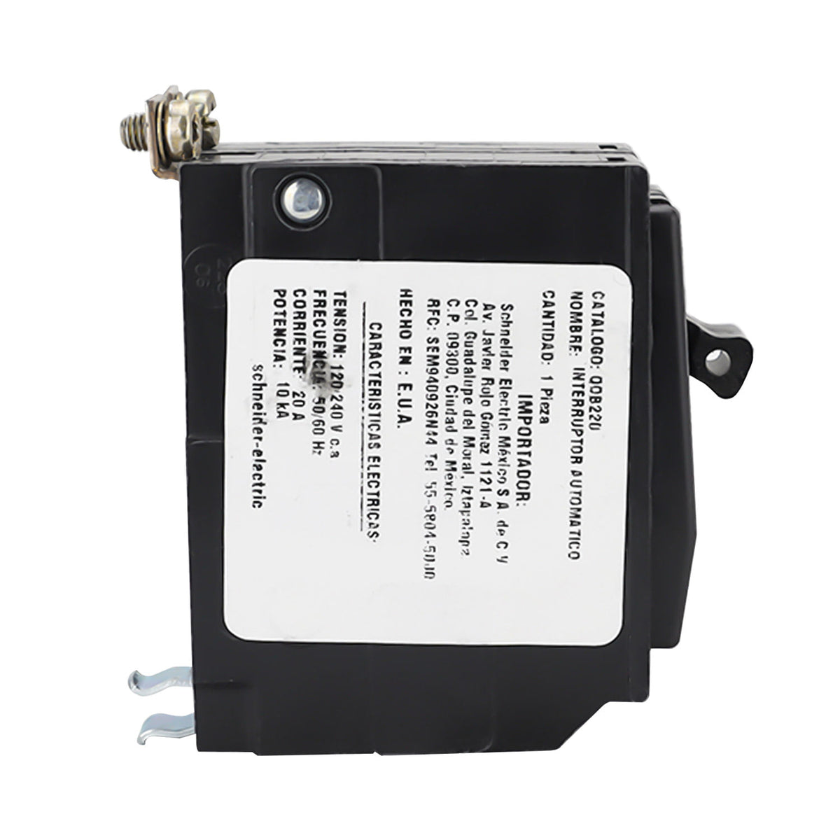 Interruptor Termomagnético Square D QOB 2 Polos 20A Atornillable 10kA 120/240V QOB220 - imagen 4