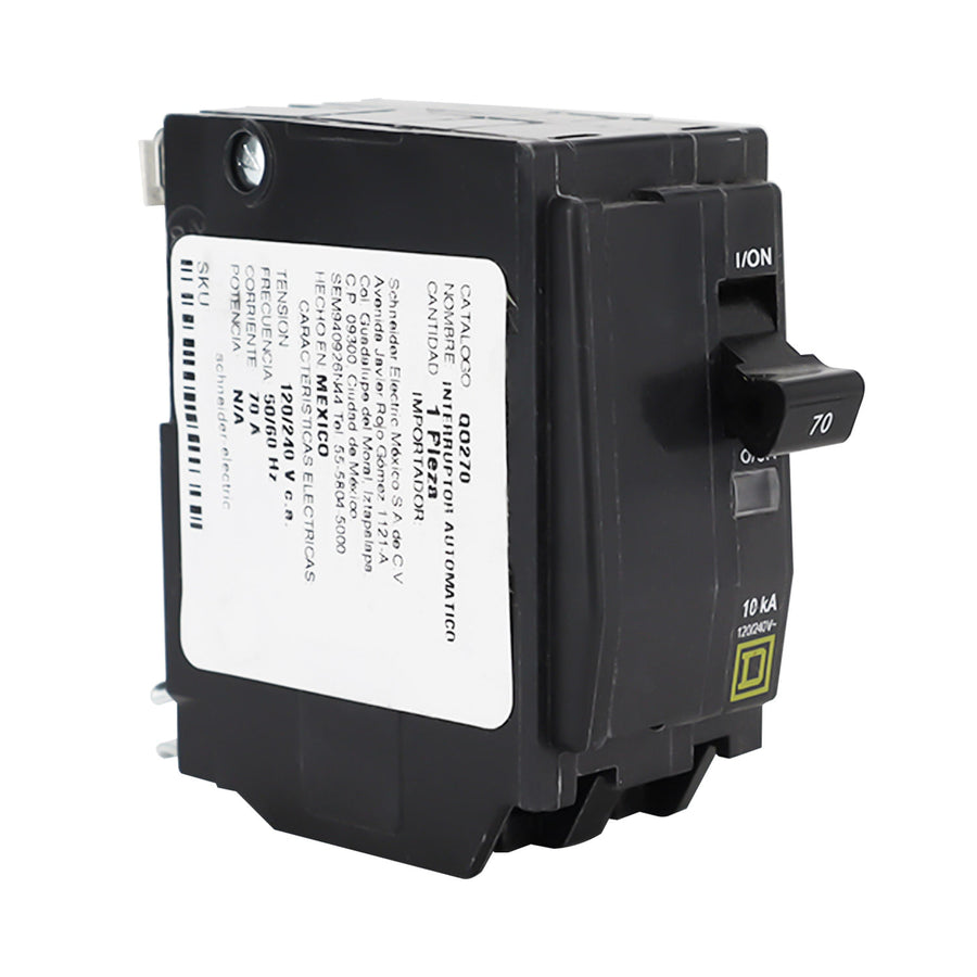 Interruptor Termomagnético Square D QO 2 Polos 70A Enchufable 10kA 120/240V QO270 - imagen 3