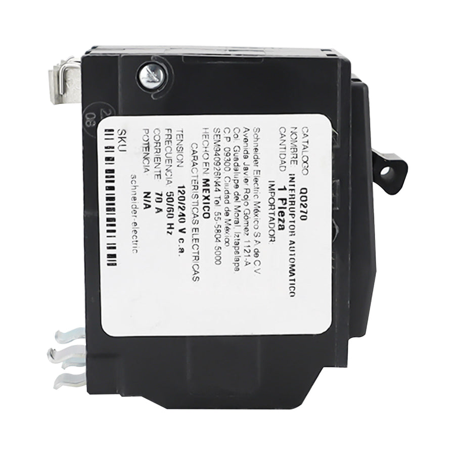 Interruptor Termomagnético Square D QO 2 Polos 70A Enchufable 10kA 120/240V QO270 - imagen 4