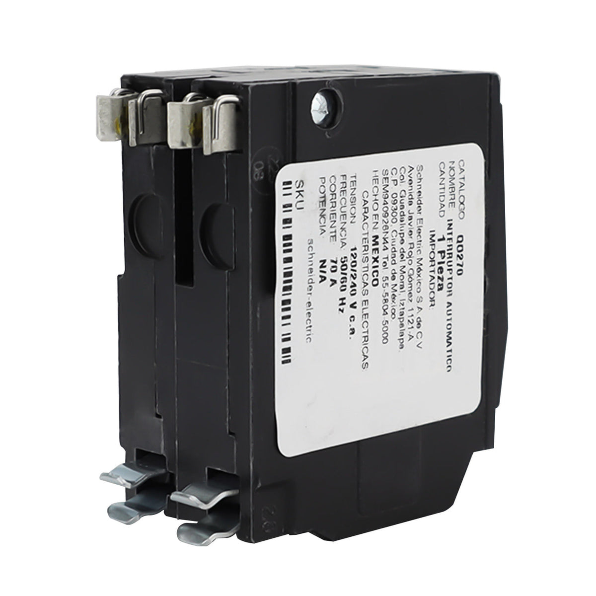 Interruptor Termomagnético Square D QO 2 Polos 70A Enchufable 10kA 120/240V QO270 - imagen 5
