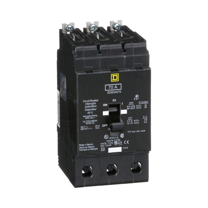 Interruptor Atornillable Marco E-3P Schneider Electric 70A 480 Vca EDB34070