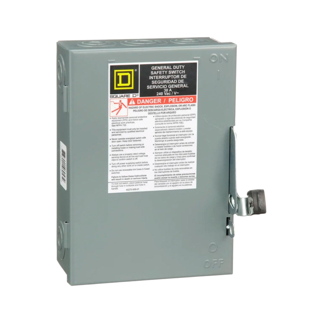 Interruptor de Seguridad Square D de 30A 2 Polos 240V NEMA 3R