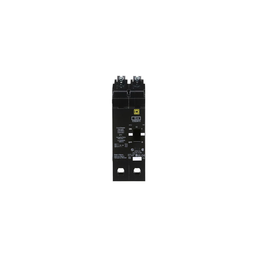 Interruptor Automático Atornillable Schneider Electric EDB24015, Marco E, 2 Polos, 15A, 480V, 18/25kA - imagen 2