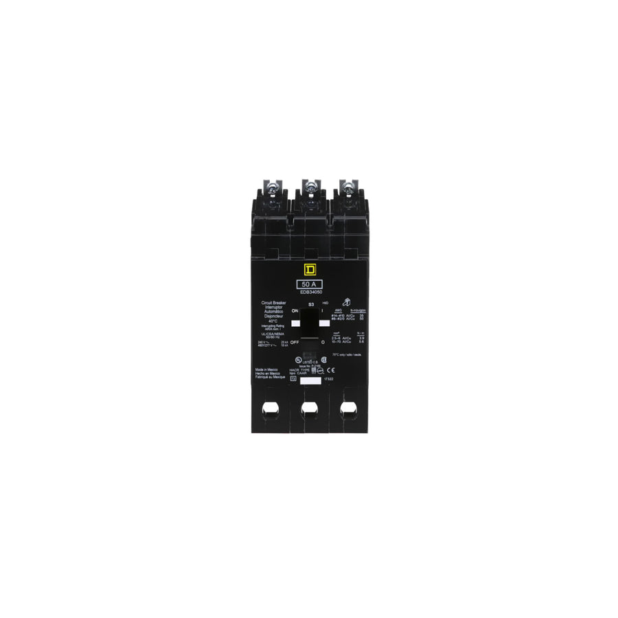 Interruptor Atornillable Marco E-3P Schneider Electric 50A 480 Vca EDB34050 - imagen 2