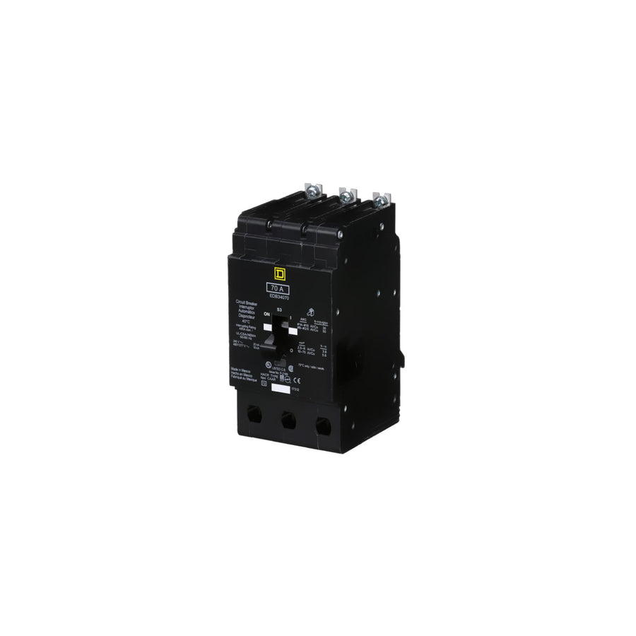 Interruptor Atornillable Marco E-3P Schneider Electric 70A 480 Vca EDB34070 - imagen 3