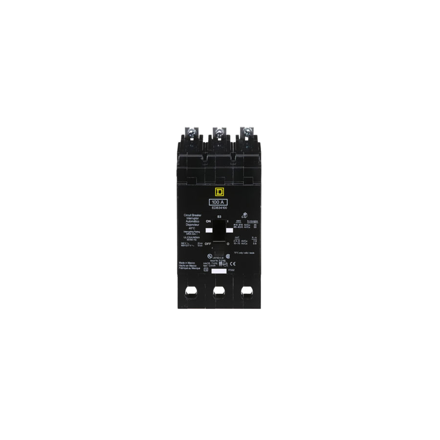 Interruptor Automático Atornillable Schneider Electric EDB34100, Marco E, 3 Polos, 100A, 480-277V. - imagen 2