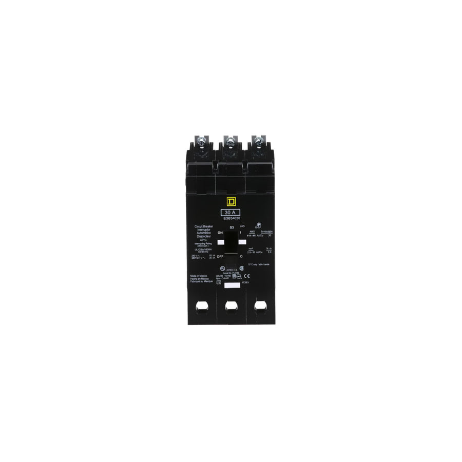 Interruptor Automático Atornillable Schneider Electric EGB34030, Marco E, 3 Polos, 30A, 480-277V, 35/65kA - imagen 2