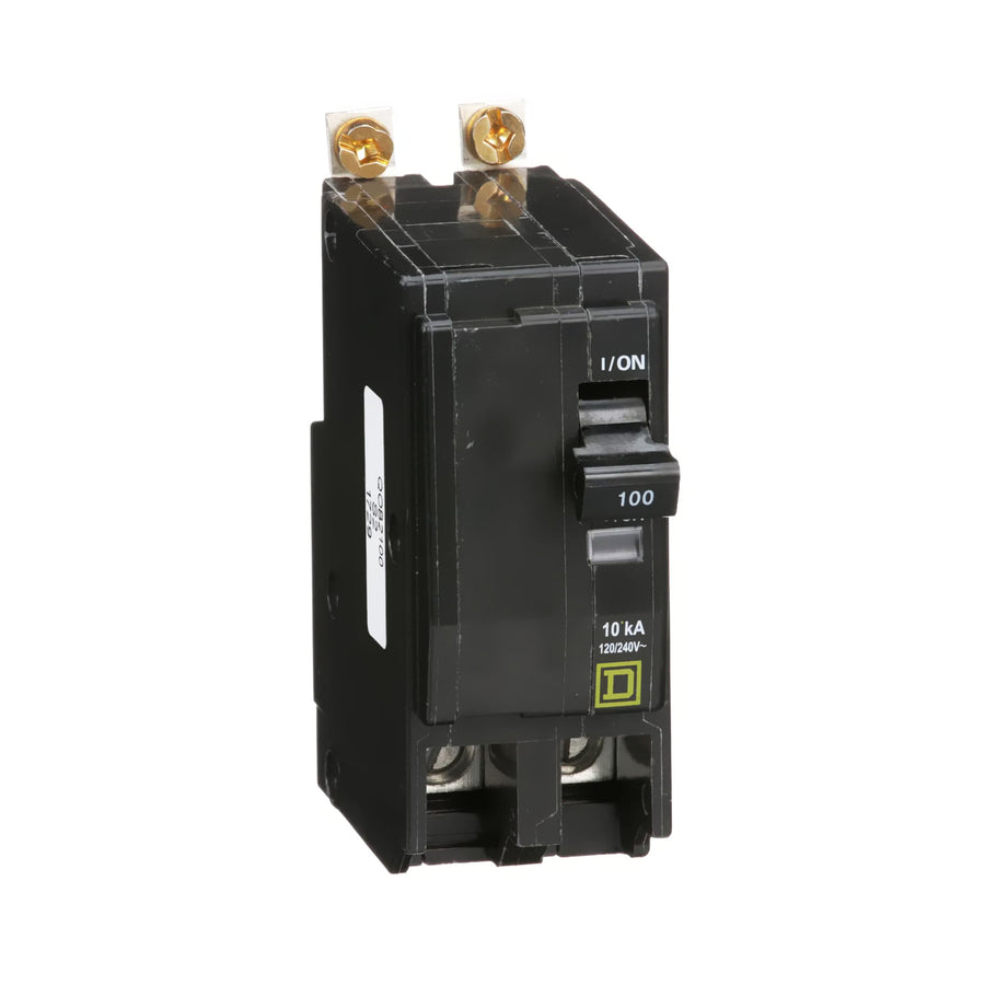 Interruptor Termomagnético Schneider Electric QOB2100, 2 Polos, 100A, Atornillable, 10kA