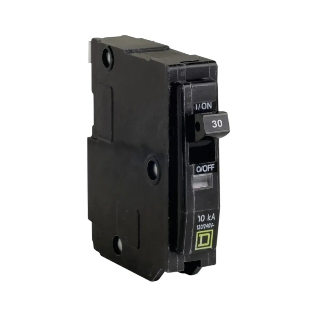Perfil lateral de interruptor termomagnético Schneider QOW130 1P 30A enchufable 240V