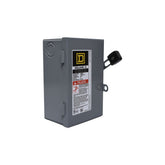 Interruptor de seguridad con portafusibles Square D de 2 polos, 30A, 3 fases, 3 hilos, NEMA1, neutro