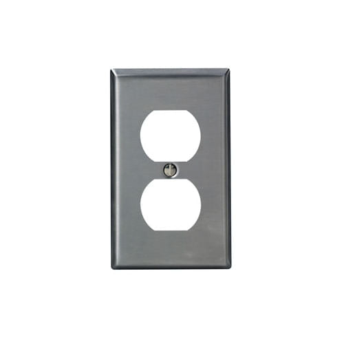 Placa de Acero Inoxidable Leviton, 1 Unidad, para Contacto Dúplex Estándar