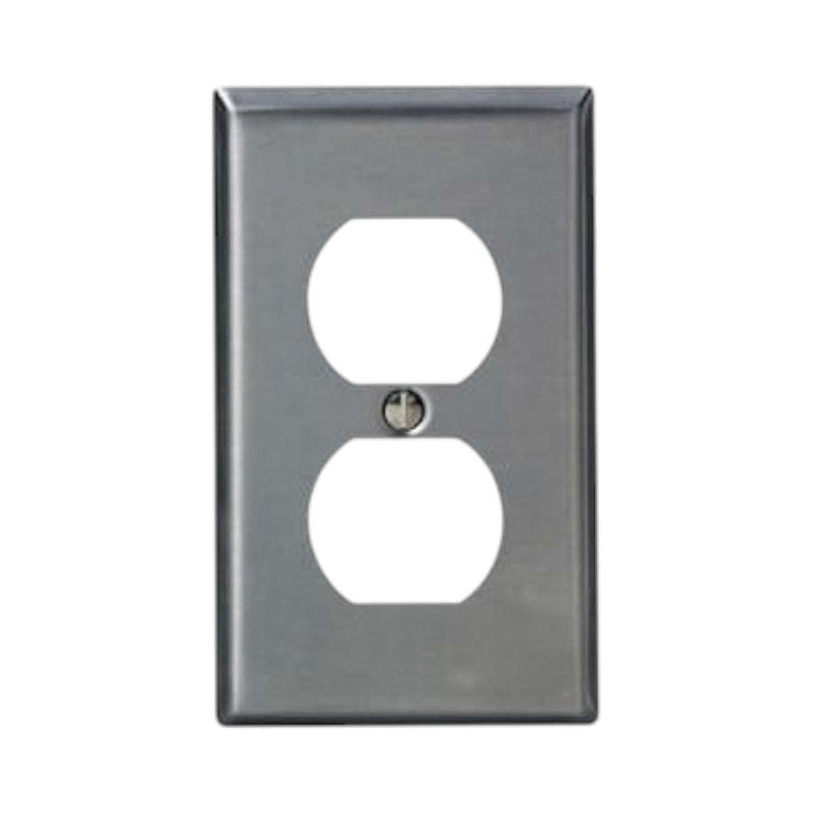 Placa de Acero Inoxidable Leviton, 1 Unidad, para Contacto Dúplex Estándar