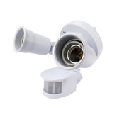 Portalámparas Doble Sanelec con Sensor de Movimiento 180°, Uso Exterior 127V E27, | SE300508