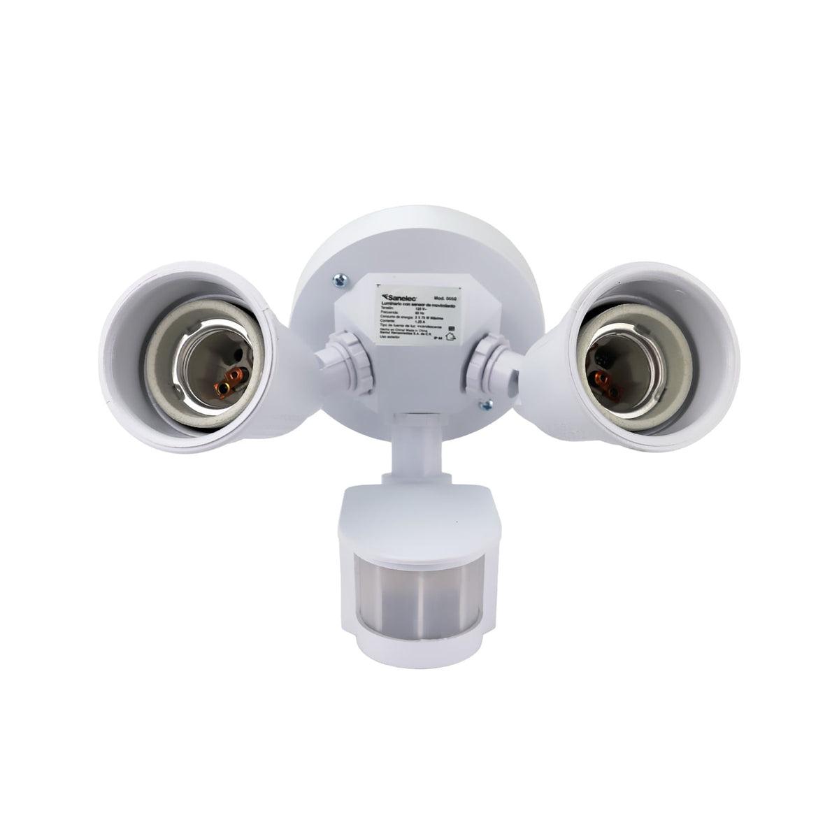 Portalámparas Doble Sanelec con Sensor de Movimiento 180°, Uso Exterior 127V E27, | SE300508   - imagen 2